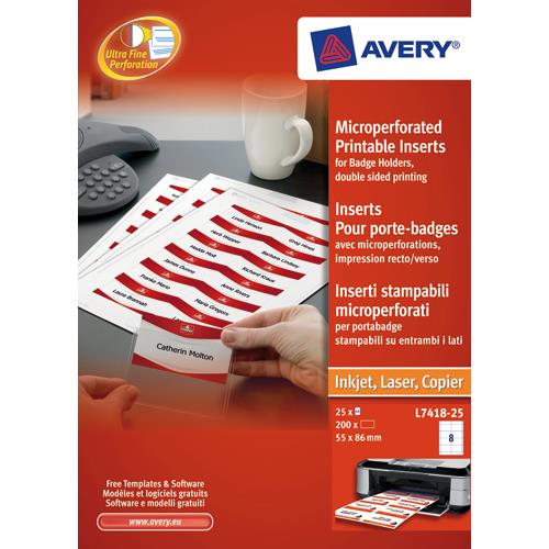 avery name badges laser printable refill kit 8 per card w86 5xh55
