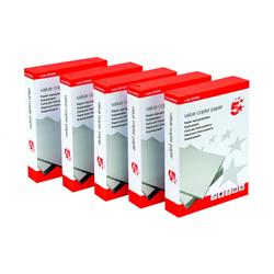 5 Star Value Copier Paper Ream-Wrapped FSC 75gsm A4 White - 5 x 500 Sheets
