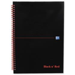 Black n Red Book Wirebound 90gsm Ruled and Perforated 140pp A4 Ref 100102248 - Pack 5