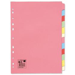 5 Star Office Subject Dividers Multipunched Manilla Board 12-Part A4 Assorted