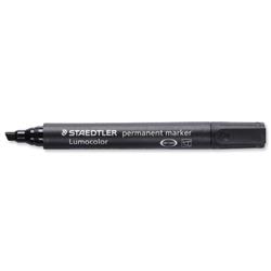 Staedtler Lumocolor 350 Black 2-5mm Chisel Tip Permanent Marker Ref 350-9 - Pack 10