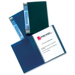 Rexel See and Store Display Book with Full-length Spine Ticket 60 Pockets A4 Blue Ref 10565BU