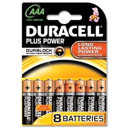 Duracell Plus Battery Alkaline AAA Size 1.5V Ref 7035017 - Pack 8