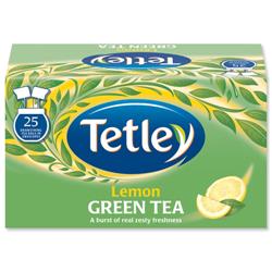 Tetley Tea Bags Green Tea with Lemon Individually Wrapped Ref 1296 - Pack 25