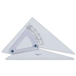 Linex Adjustable Set Square Precision 0.5 Degree Scale Bevelled Edge Long 300mm Clear Ref LXB1120/12B