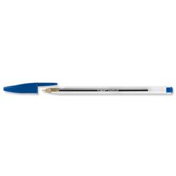 Bic Cristal Ball Pen Clear Barrel 1.0mm Tip 0.4mm Line Blue Ref 8373602 - Pack 50