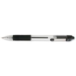 Zebra Z-Grip Retractable Ball Pen Metal Clip Medium Black Ref 22210 - Pack 12