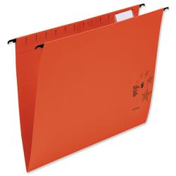 5 Star Suspension Files Manilla Wrapover Bar Tabs and Inserts Foolscap Red Ref 100331410 - Pack 50