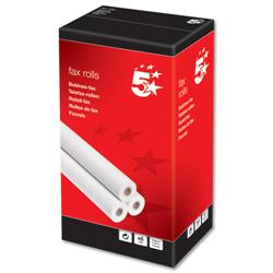 5 Star Office Fax Roll Thermal with 1m Warning Strip W210mmxL30mx12.7mm Core - Pack 6