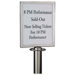 Sign Holder Polished Stainless Steel for Classic Rope Stand A4 W310xH220xD20 Ref RS-SIGN-A4PC