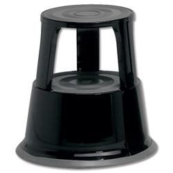5 Star Office Step Stool Mobile Spring-loaded Castors Takes up to 150kg TopD290xH430xBaseD435mm 5kg Black