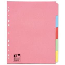 5 Star Office Subject Dividers Multipunched Manilla Board 5-Part Extra Wide A4 Assorted