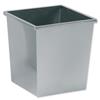 5 Star Facilities Waste Bin Square Metal Scratch Resistant W325xD325xH350mm 27 Litres Silver Metallic