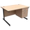 Image of Trexus Contract Desk Rectangular with 2-Drawer Filer - 414962