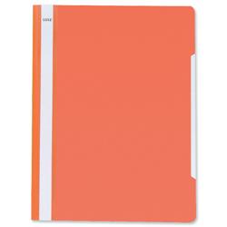 Leitz Standard Data Files Semi Rigid PVC Clear Front 20mm Title Strip A4 Orange Ref 4191-00-45 - Pack 25