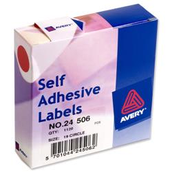 Avery 24-506 Label Dispenser 19mm diameter Red Ref 24-506 - 1120 Labels