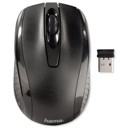 Hama AM-7300 Mouse Three-Button Scrolling Wireless 2.4GHz Optical 1000dpi Range 8m Ref 86537