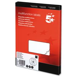 5 Star Universal Labels for Laser Copier and Inkjet 16 Labels per sheet Ref 903830 - 100 Sheets
