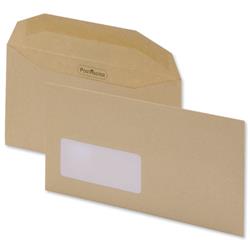 Postmaster Envelopes Wallet Gummed with Window 80gsm Manilla DL - Pack 500