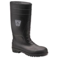 Steelite Safety Wellington Boots Steel Toecap Slip-resistant Nylon Lining Size 12 Black Ref FW95SIZE12