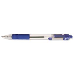 Zebra Z-Grip Retractable Ball Pen Metal Clip Medium Blue Ref 22220 - Pack 12