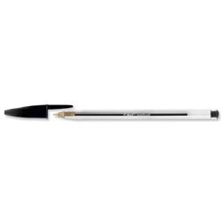 Bic Cristal Ball Pen Clear Barrel 1.0mm Tip 0.4mm Line Black Ref 8373632 - Pack 50