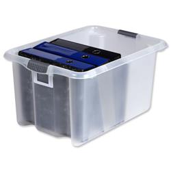 Strata Storemaster Archive Box Minus Lid Plastic Large 51 Litre W410xxD590xH295mm Clear Ref HW316 CLR