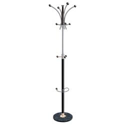 Coat Stand Classic Steel & Plastic Large Pegs Heavy Base