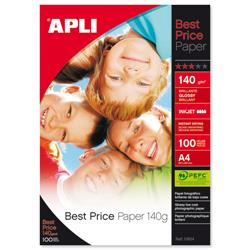 Apli Best Price A4 Glossy Photo Paper 140gsm Ref 11804 - Pack 100