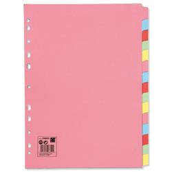 5 Star Office Subject Dividers Multipunched Manilla Board 15-Part A4 Assorted