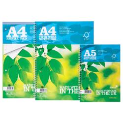 Silvine Refill Pad FSC Paper Feint Headbound Ruled Margin 4-Hole Punched 160pp A4 Ref FSCRP80 - Pack 5