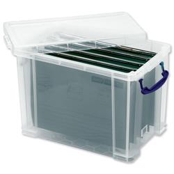 Really Useful Filing Box Plastic 10 suspension files Foolscap 24 Litre W270xD465xH290mm Ref 24C&10susp