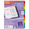 Avery ReadyIndex Dividers with Coloured Contents Sheet Matching Mylar Tabs 1-10 Ref 01735501.UK