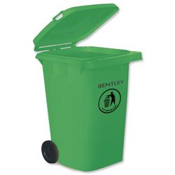 Wheelie Bin High Density Polythene with Rear Wheels 240 Litre Green