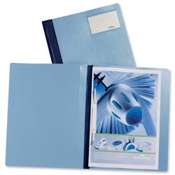 Durable Management Flat File Plastic Clear Front with Title Strip A4 Blue Ref 2500/06