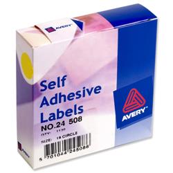 Avery 24-508 Label Dispenser 19mm diameter Yellow Ref 24-508 - 1120 Labels