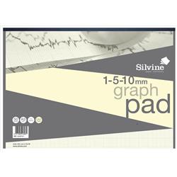 Silvine Designer Graph Pad 85gsm 1mm 5mm 10mm Grid 50 Sheets A3 Cream Wove Ref A3GPIVY + Free Competition