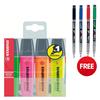 Stabilo Boss Highlighters Chisel Tip Assorted - 70/4-XX50