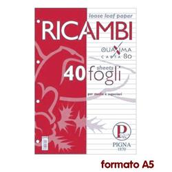 Offerte prezzi Ricambi forati pigna - a5 - a righe 1r - 40 fogli Ricambi forati pigna - a5 - a righe 1r - 40 fogli