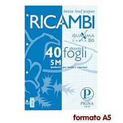 Offerte prezzi Ricambi forati pigna - a5 - a quadretti 5 mm 5m - 40 fogli Ricambi forati pigna - a5 - a quadretti 5 mm 5m - 40 fogli