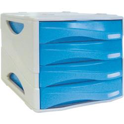 Offerte prezzi Cassettiera smile arda blu traslucido 4 cassetti Cassettiera smile arda blu traslucido 4 cassetti