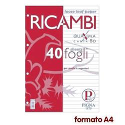 Offerte prezzi Ricambi forati pigna - a4 - a righe 1r - 40 fogli Ricambi forati pigna - a4 - a righe 1r - 40 fogli