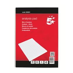 5 Star Office Analysis Pad Ruled 70gsm 8 Cash Column 80 Leaf A4