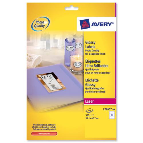 avery l7765 colour laser labels 99 1x67 7mm 8 per page ref l7765 40