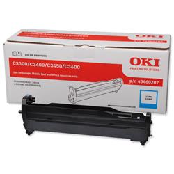 OKI Cyan Laser Image Drum Unit for C3300/C3400 Colour Printers Ref 43460207