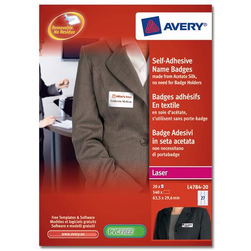 avery l4784 name badge self adhesive labels 63 5x29 6mm white ref avery name badges