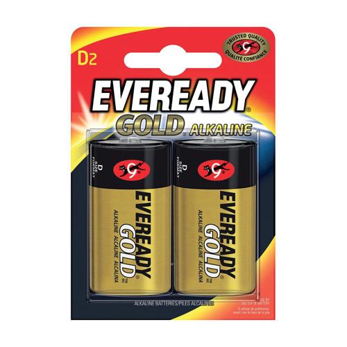 Eveready Gold Alkaline Batteries D/LR20 Ref E0122106 [Pack 2