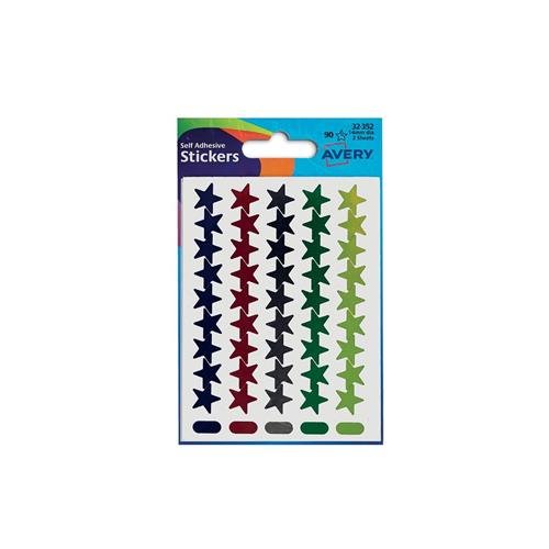 buy avery packet of star labels small assorted ref 32 352 90