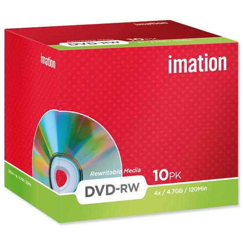 Imation DVDRW Rewritable Disk Cased 4x Speed 120min 4.7GB Ref i21061