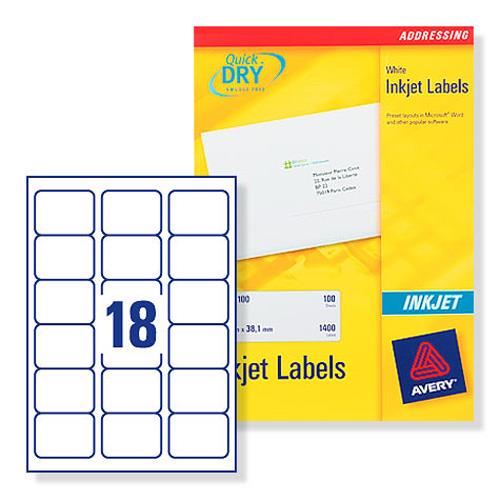 Avery J8161 Inkjet Address Labels 63 5x46 6mm 450 Labels White Ref J8161 25 25 Sheets J8161 450 Inkjet Address Return To